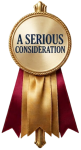 A Serious Consideration award ribbon