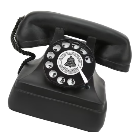 Vintage black rotary dial telephone